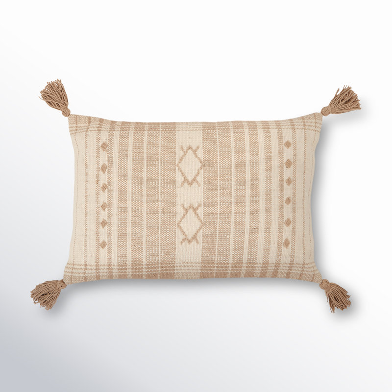 Housse de coussin rectangulaire en coton Parable, Taupe