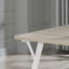 Table de salle à manger rectangulaire contemporaine, blanc et bois naturel