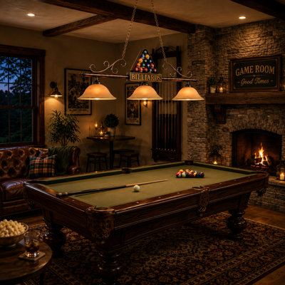 Brenneman 3-Light Pool Table Lights Linear Pendant