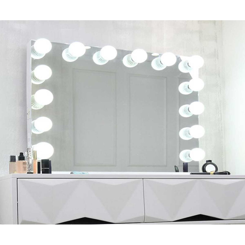 Miroir de maquillage / rasage lumineux, Blanc
