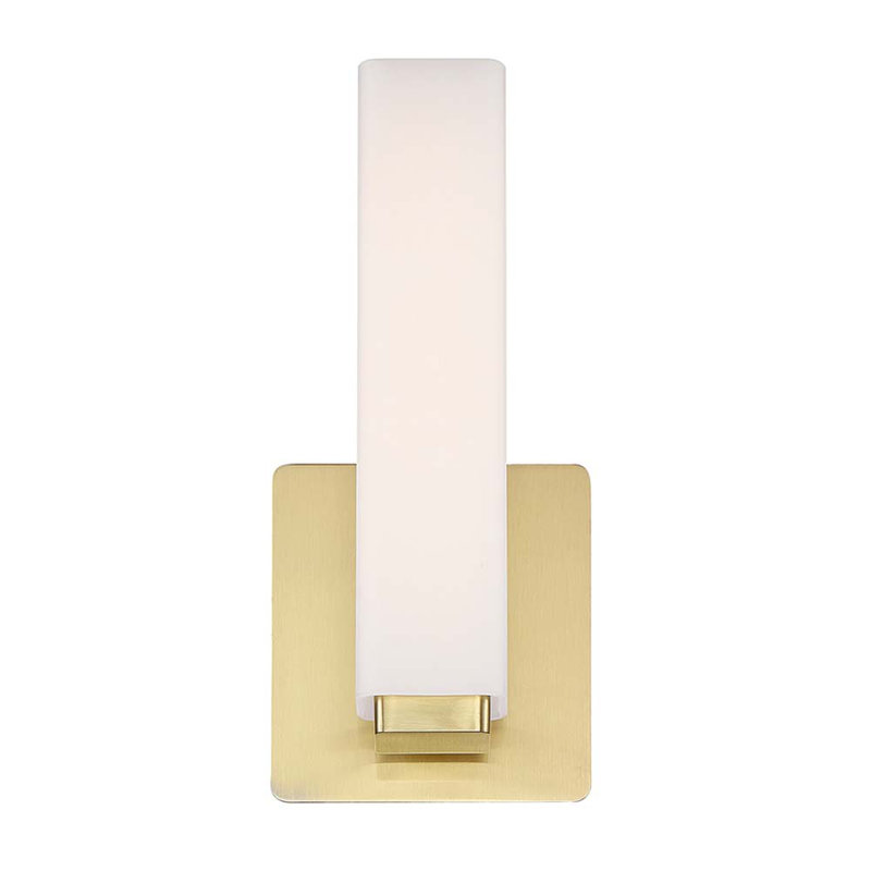 Vogue 1-Light LED Flush Mount, Brushed Brass, 11" H x 5" W x 3" D, 3000K