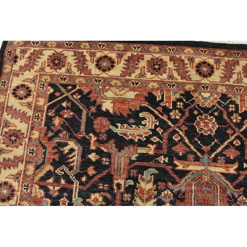 Tapis bleu nouvel âge en laine 8 pi 2 po x 10 pi 1 po Grishilda