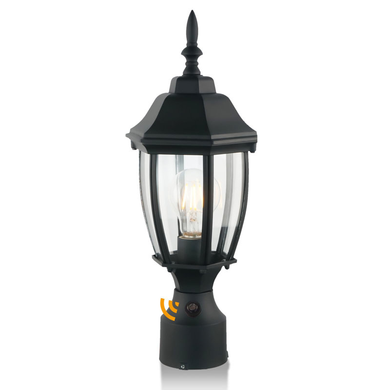 Jumainah Dusk to Dawn Outdoor Post Light, Matte Black