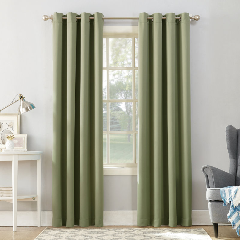 Panneau de rideau occultant avec œillets Burrier Wayfair Basics, Vert sauge, L 54 po x L 63 po
