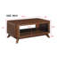 Table basse rectangulaire en bois pour le salon, table basse de 41,5 pouces avec pieds en bois massif, table basse en bois avec tablette de rangement ouverte, assemblage facile