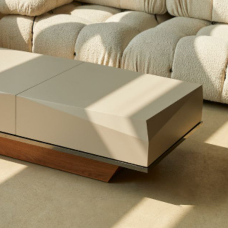 Table basse de luxe crème avec rangement