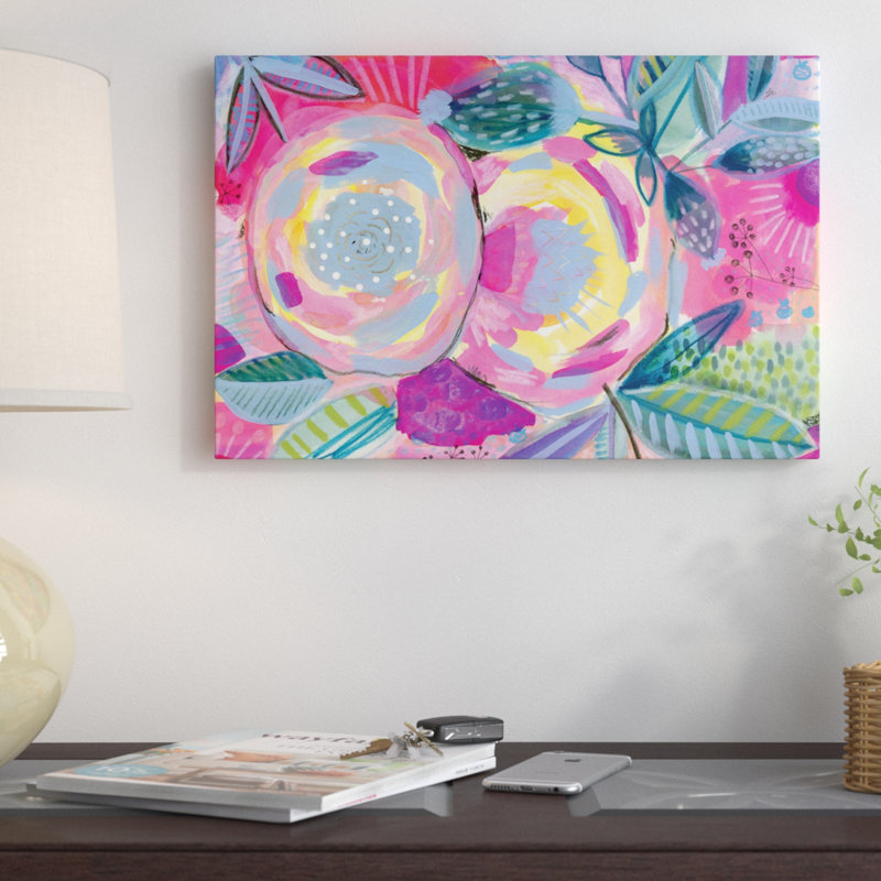 « yellow rose », reproduction d’art sur toile tendue, H 18 po x l 26 po x P 1,5 po, Toile avec cadre noir, Pas de tapis