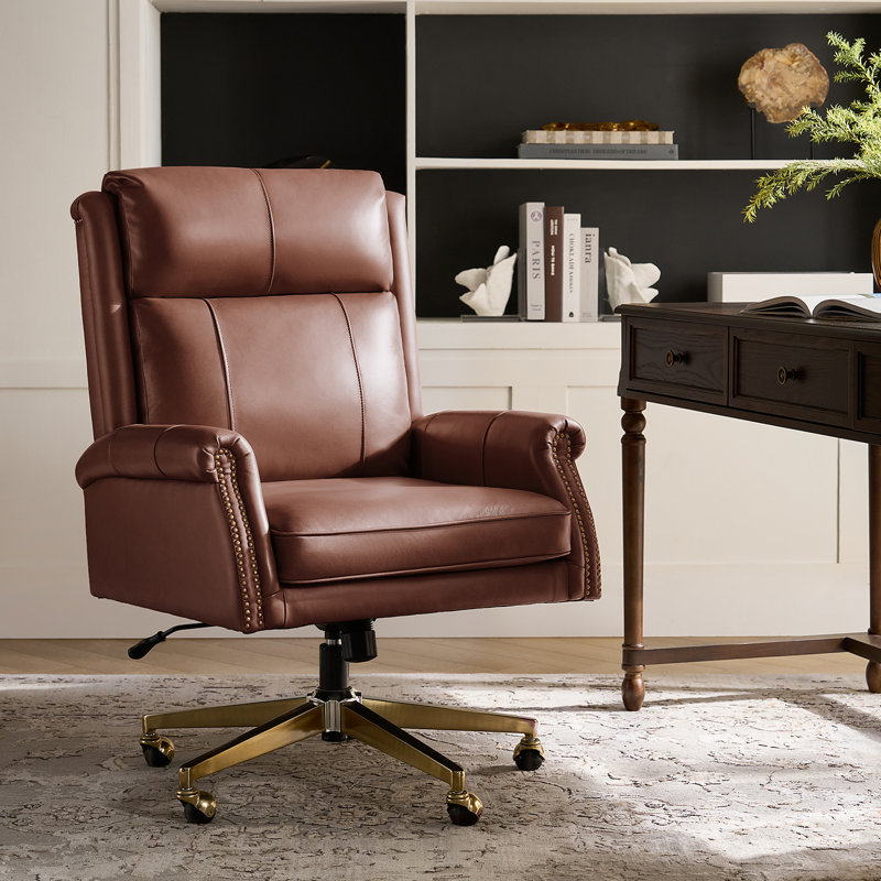 Fauteuil de direction à haut dossier Heeg, Brun