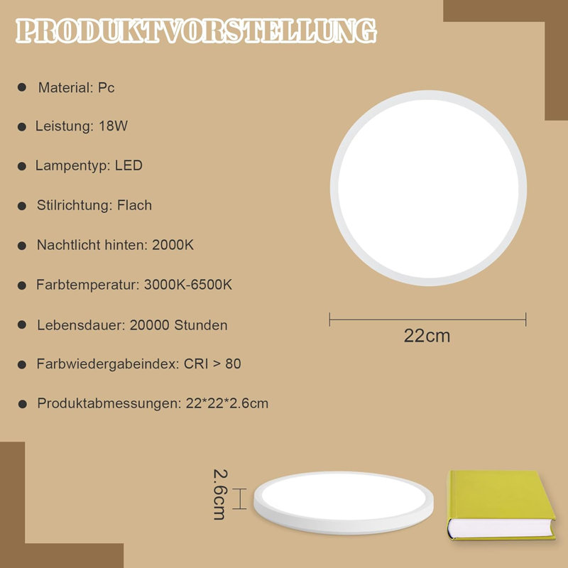 LED Semi Flush Mount, White