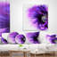 Coussin décoratif imprimé floral mauve à motif de coquelicots