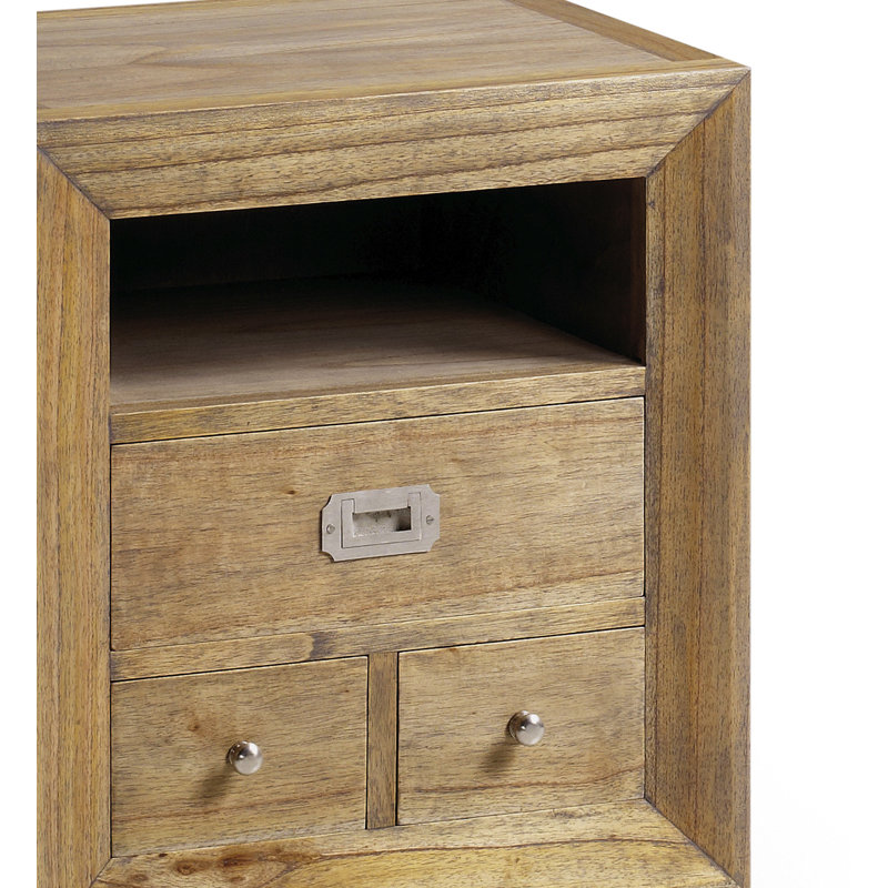Merapi 50cm W Solid Wood Bedside Table