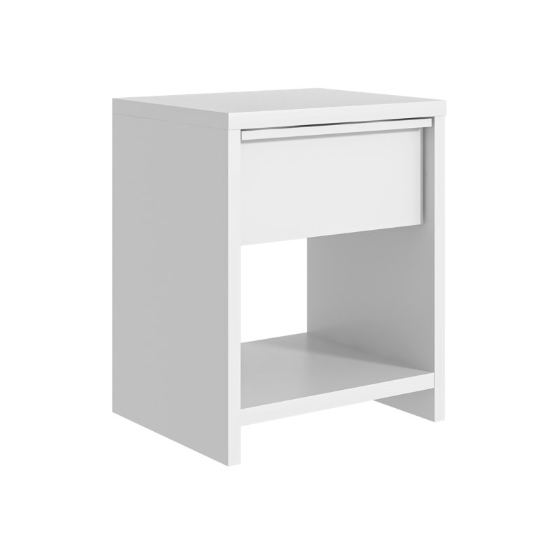 Serenova Modern 23" H 1 Drawer Nightstand With Open Shelf
