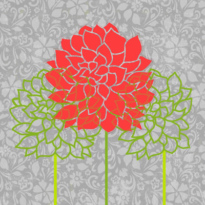 Graphic Floral 3  Wrapped Canvas Graphic Art
