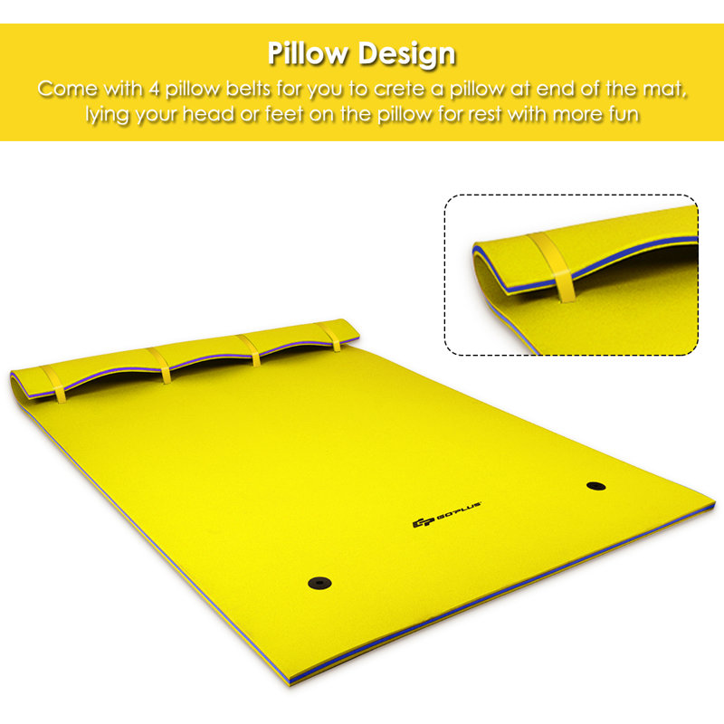 3 Layer Floating Water Mat Buoyancy Pad Swimming Pool Float Mat W/rope