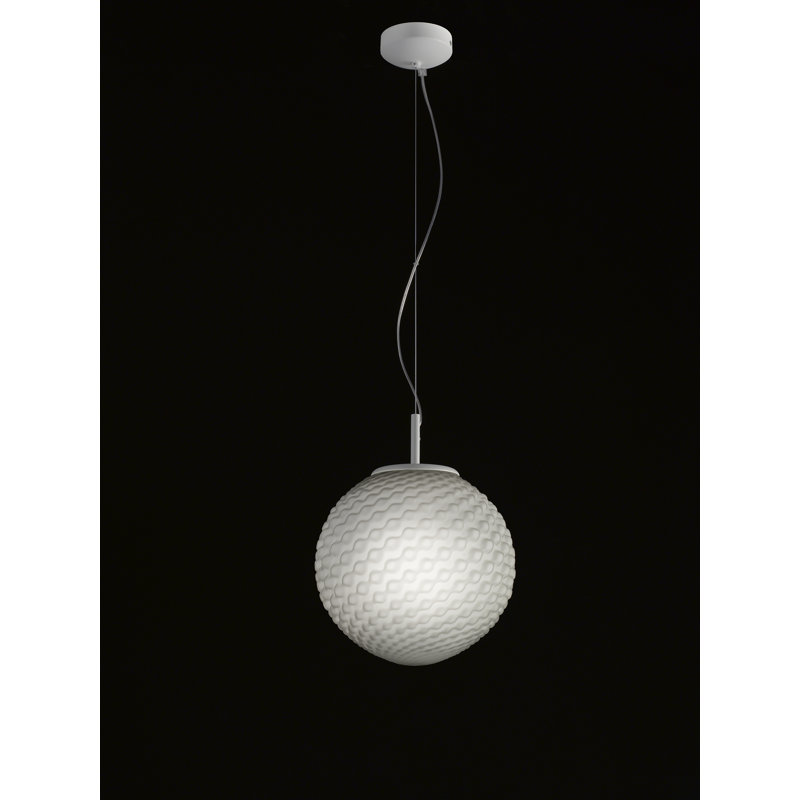 Domino 1 - Light White Sphere Pendant, Grey