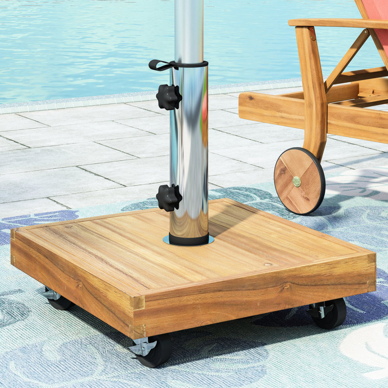 Base de parasol en béton et en bois - poids de 40 lb robuste 18,09 po x lb