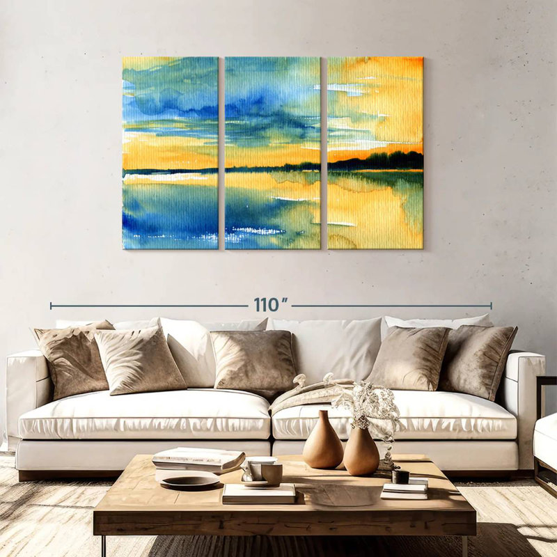 Avery Sunlit Abstract Landscape, 48" H x 74" W