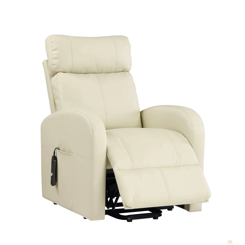 Fauteuil inclinable électrique en cuir synthétique Ricardo, Beige