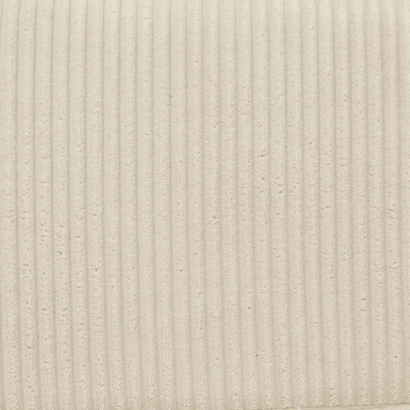 Canapé modulaire à larges accoudoirs avec 2 repose-pieds Cordory, Velours côtelé beige
