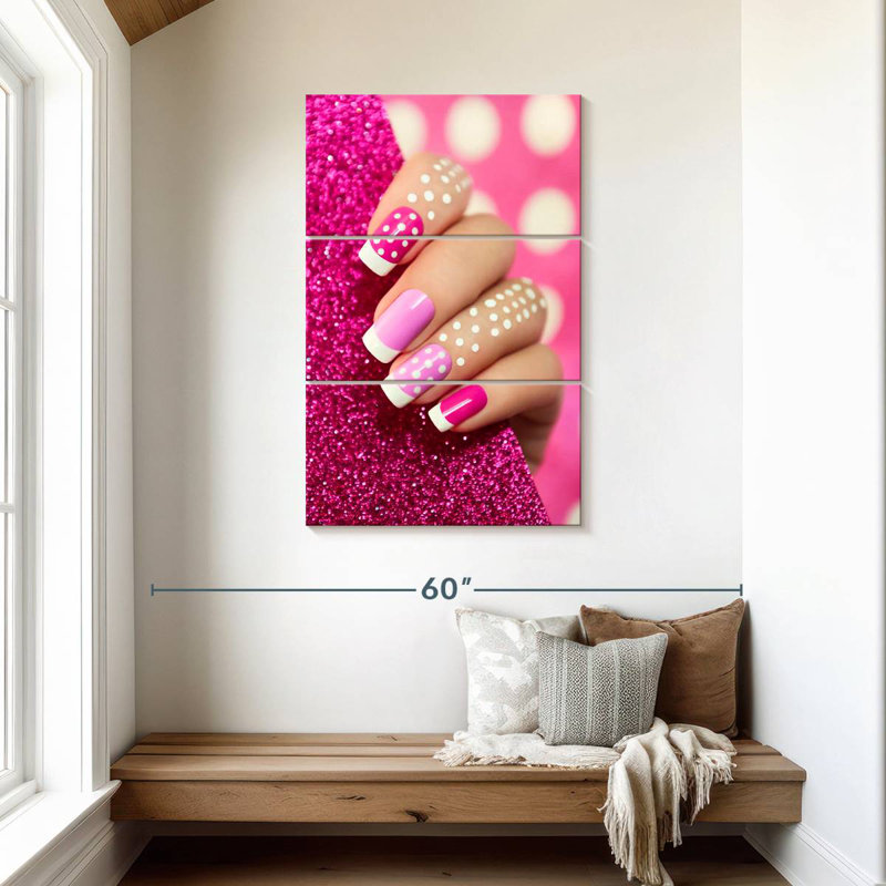 Dotted Pink Nails