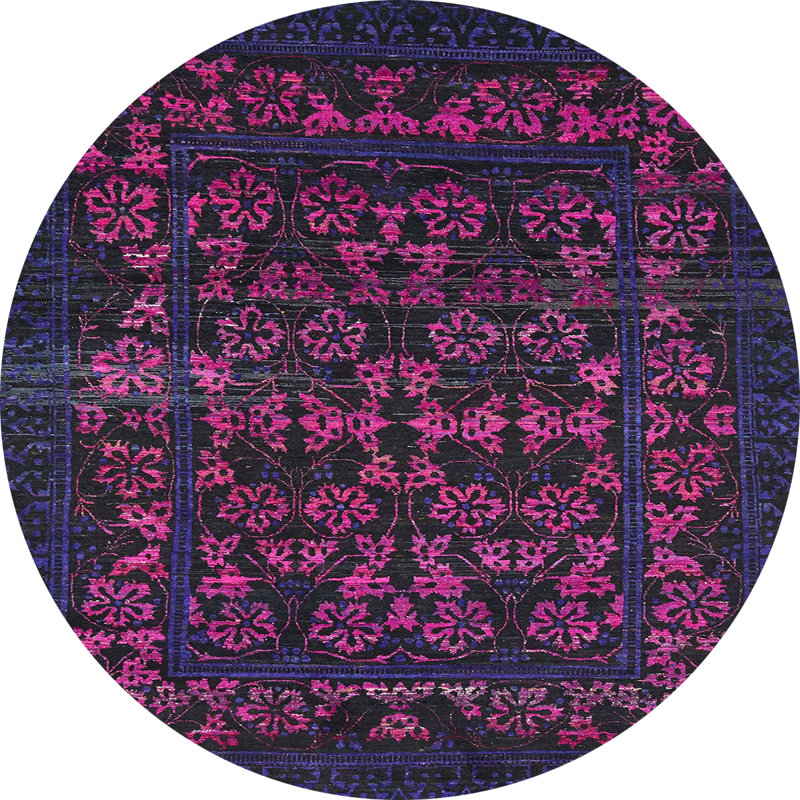 Floral Indoor Rug, Round 7'