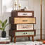 Commode décorative 4 tiroirs l 26 po avec tiroirs à motif mixte Cayden