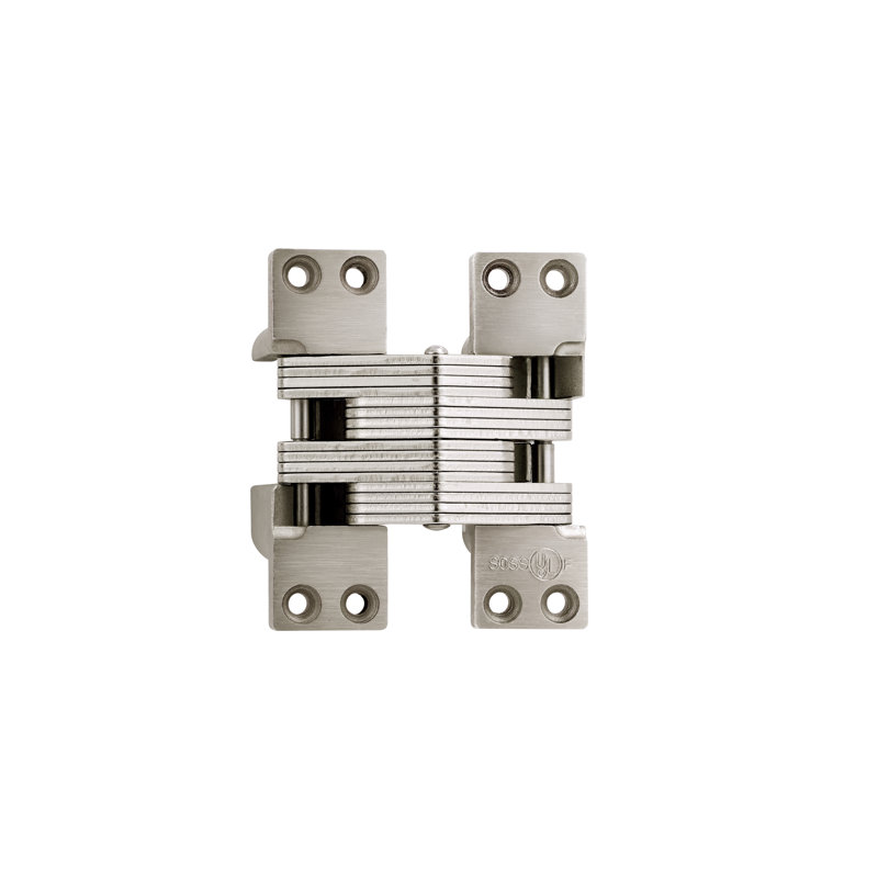 Charnière de porte simple invisible, Nickel satiné