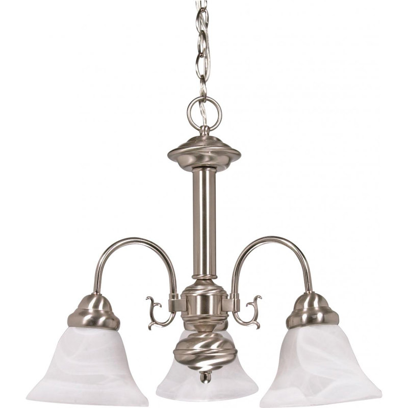 Turcotte 3 - Light Glass Dimmable Chandelier, No