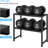 2-Tier Expandable Metal Storage Shelves,Black
