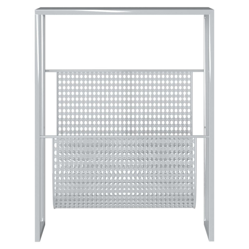 Southmead Metal Free Standing Magazine Rack, Silver