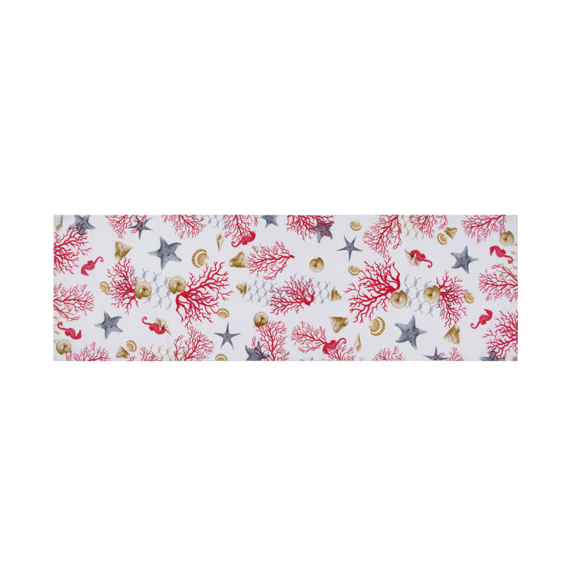 Excelsa table runner Coral cotton 45x140 cm multicolor
