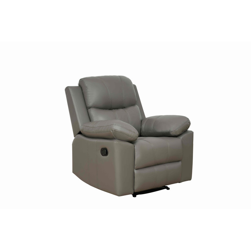 Fauteuil inclinable manuel standard en similicuir de 37,4 po de largeur, Gris