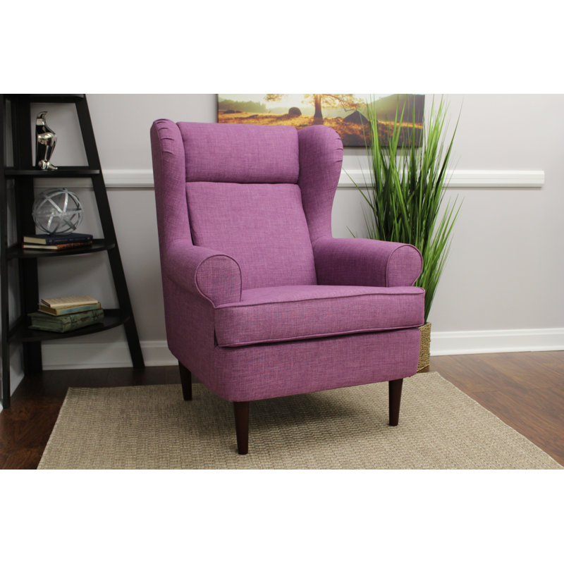 Fauteuil à oreilles 33,75 po Vosburg, Mauve
