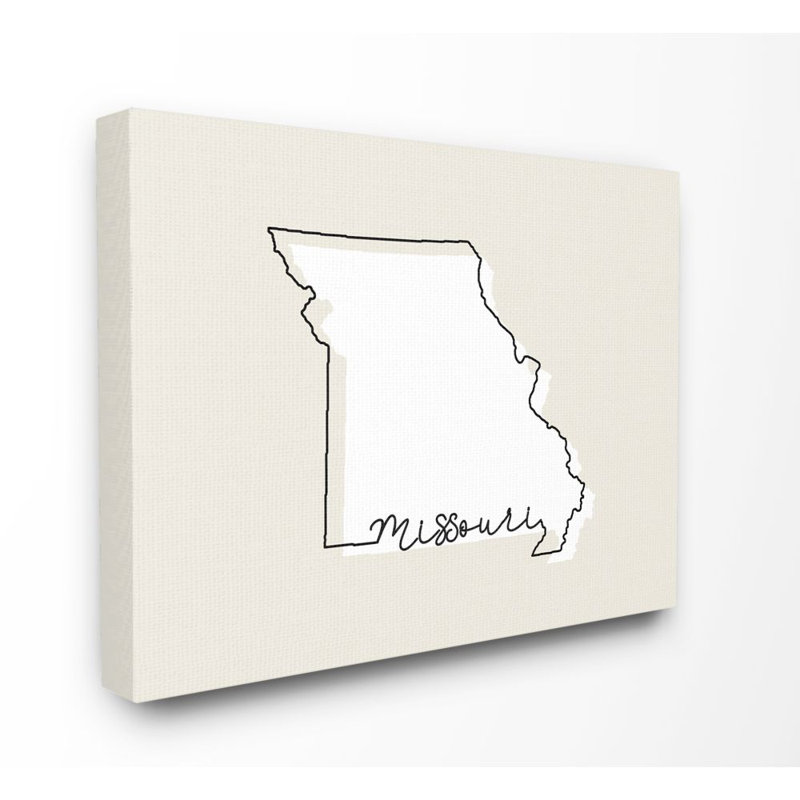 « missouri home state map neutral design », impression sur toile, Toile, H 16 po x l 20 po x P 1,5 po