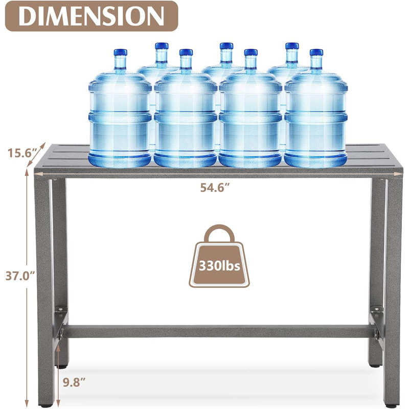Outdoor Patio Counter Height Bar Table, 55" Rectangle For Patio, Garden, Yard, Balcony, Poolside (gray), Gray