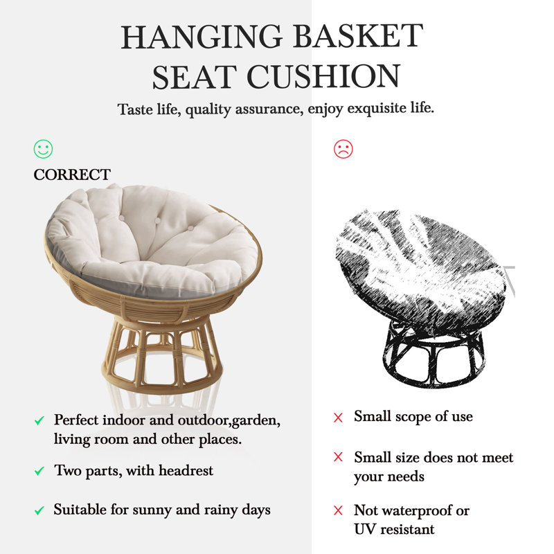 WOWMAX Papasan Chair Cushion （No chair）