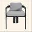 Chaise de patio d'extérieur en aluminium Pula, ensemble de 2