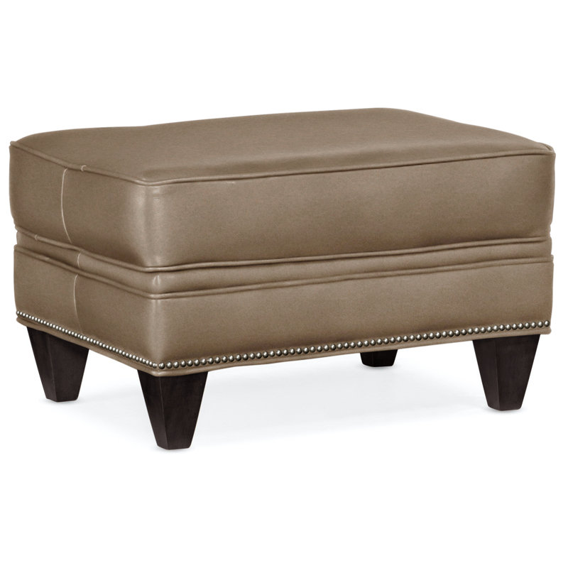 Reddish Ottoman, Gunmetal, Plantation, Anilina Hunter Genuine Leather