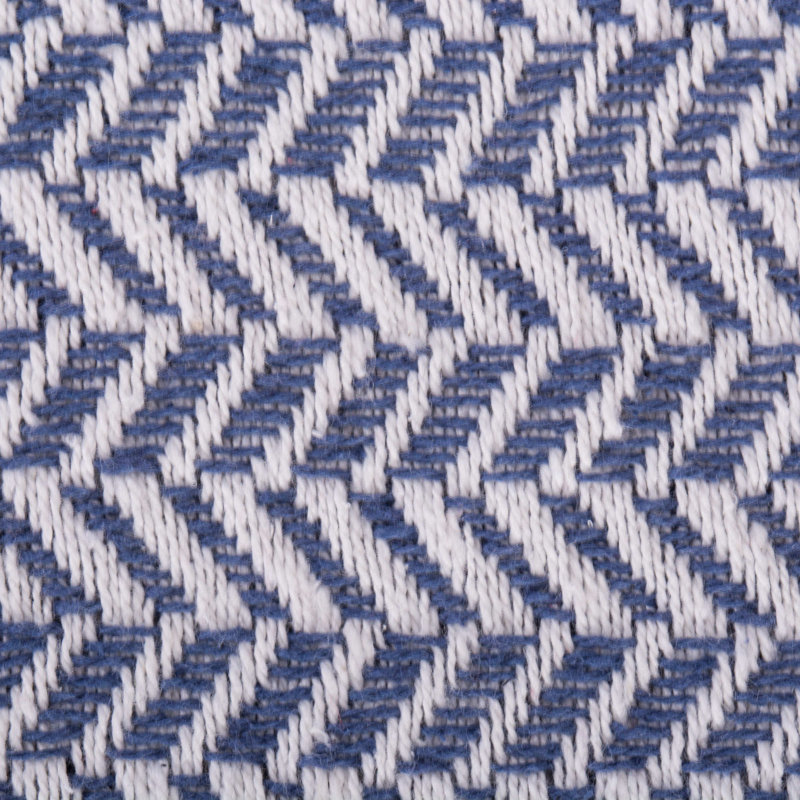  Jeté en coton à chevrons et chevrons, Bleu français