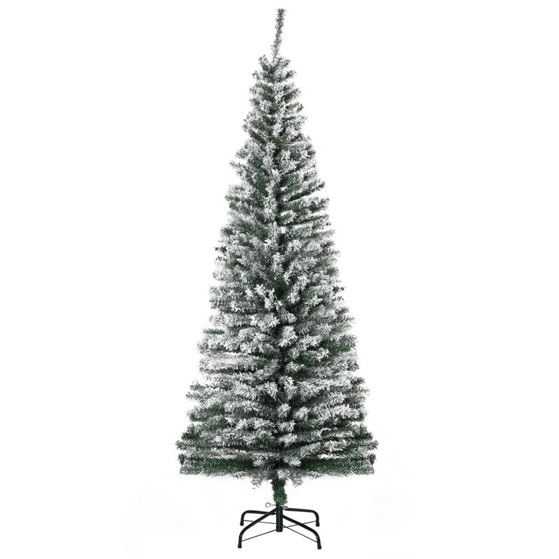 Arbre de Noël artificiel mince enneigé 6 pi HOMcom, 492 branches réalistes