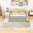 Stelijana Upholstered Grounded Bed with Bedside Desk and Little Round Stool-875290045-875290043