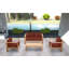 Ando 4 Piece Teak Sofa Seating Group with Sunbrella Cushions-2145255855