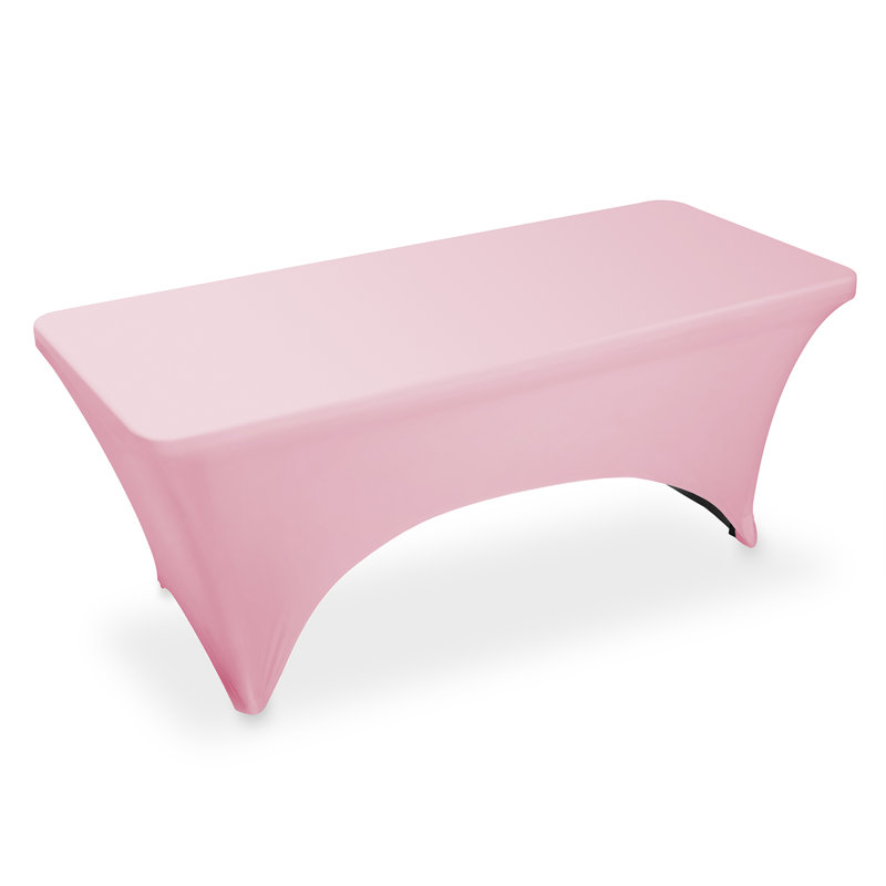  Solid Color Polyester Wedding Tablecloth, Pink, 72" x 30"