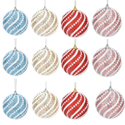 Pendentif boule de Noël 12 pièces, boule de Noël 3,15 po, décoration de Noël suspendue, décoration de la maison
