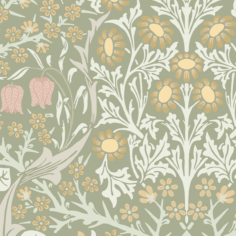 Papier peint Thora Morris Blackthorn Sage, Sauge