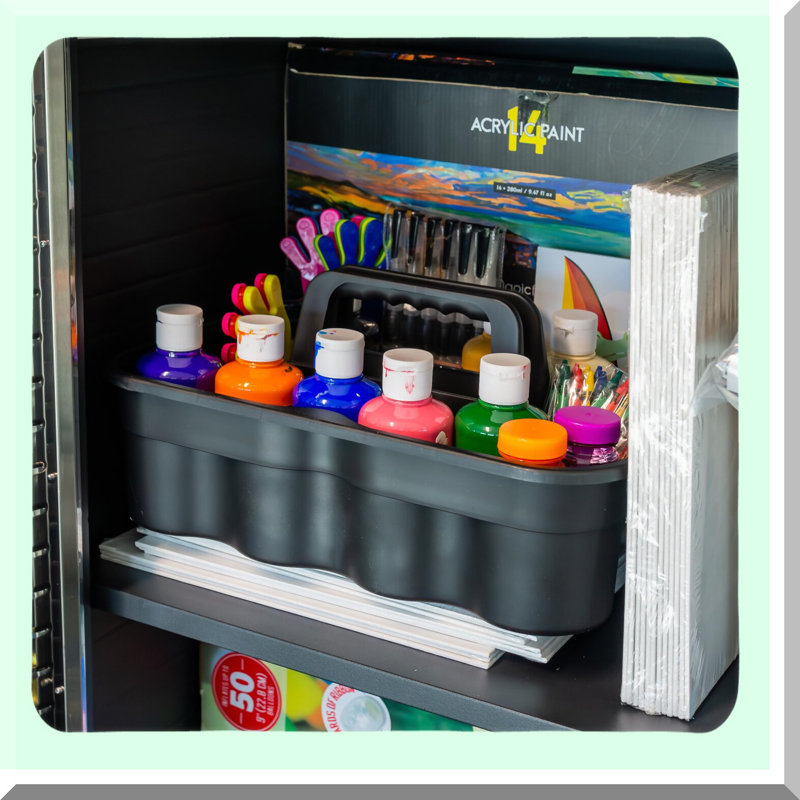 Ultimate CleanPro Portable Caddy Set - 4 Pack Black Organizer with Handle for Efficient Cleaning Supplies Storage