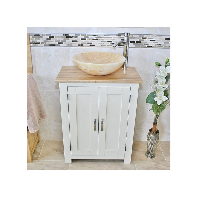 Hostivice 650 mm Freestanding Single Vanity with Vessel Ceramic Basin