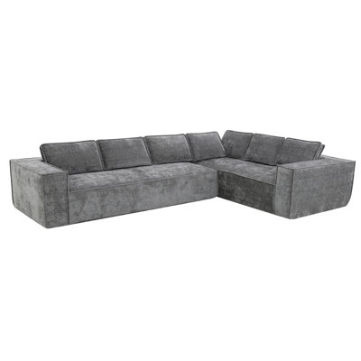 29.5" Minimalist Style Modular Sectional Sofa,6 Seat Wrinkle-Resistant Chenille Couch Set,2 PC Free Combination,Modern L-Shaped Cloud Sofa Set For Living Room,No Assembly Require,3 Colors
