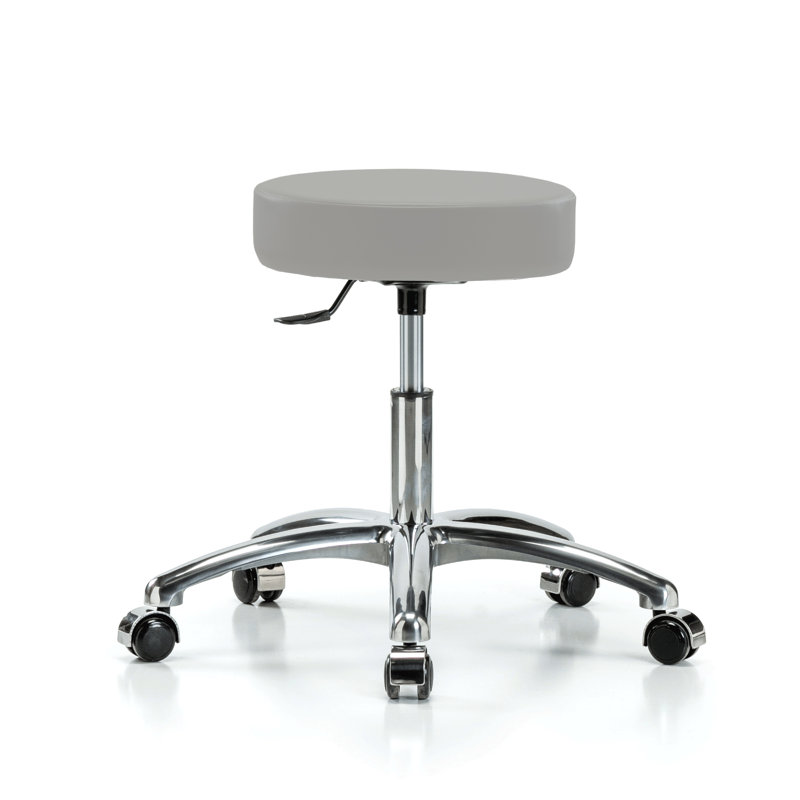 Tabouret pivotant à levier unique Manlius PERCH Chrome | Hauteur du bureau: 18 à 23 po, H 23 po x l 24 po x P 24 po