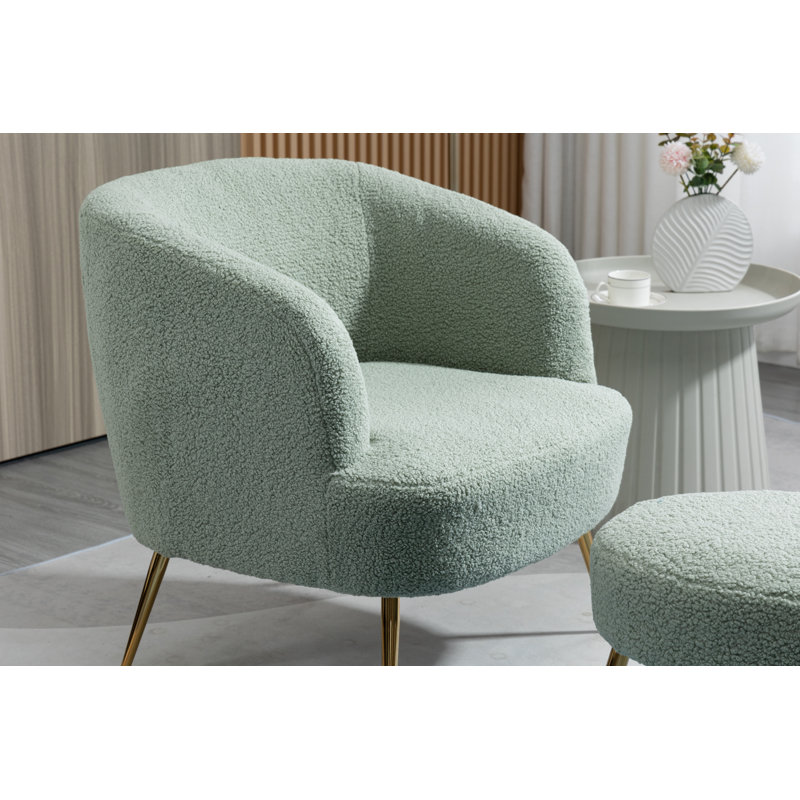 Fauteuil avec repose-pieds 28,75 po, Laine pois vert